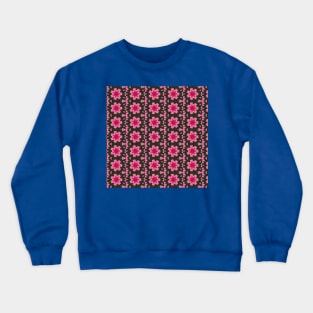 Pink Flowers Columns Pattern Crewneck Sweatshirt